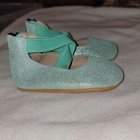 MONKEY FEET Baby Girl Soft Sole Ballerina Style Leather Moccasins 6-12 months - Picture 5 of 7